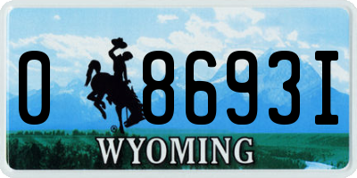 WY license plate 08693I