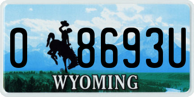 WY license plate 08693U