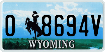 WY license plate 08694V