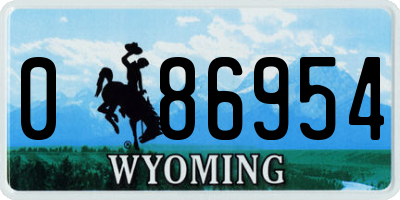 WY license plate 086954