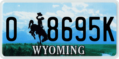 WY license plate 08695K