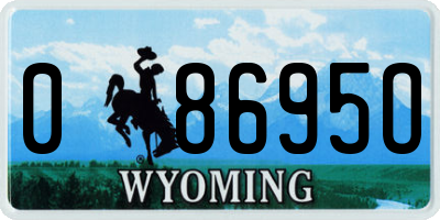 WY license plate 08695O