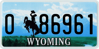 WY license plate 086961