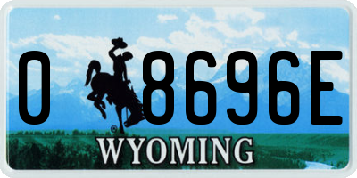 WY license plate 08696E
