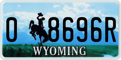 WY license plate 08696R