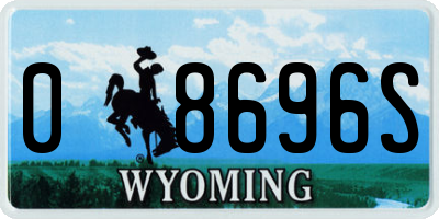 WY license plate 08696S