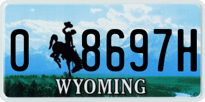 WY license plate 08697H