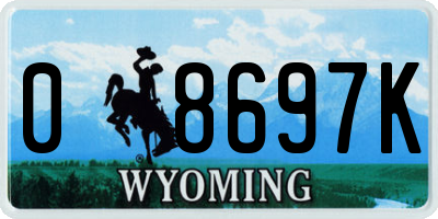 WY license plate 08697K