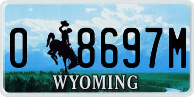 WY license plate 08697M