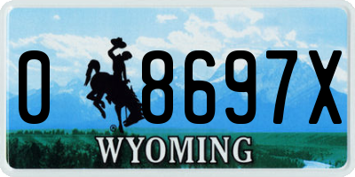 WY license plate 08697X