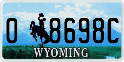 WY license plate 08698C