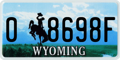 WY license plate 08698F