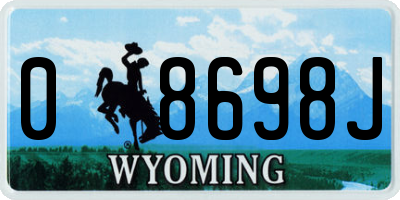 WY license plate 08698J