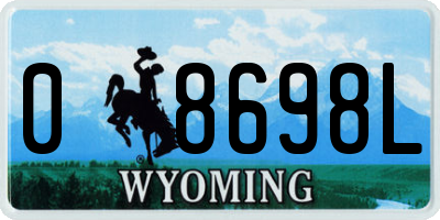 WY license plate 08698L