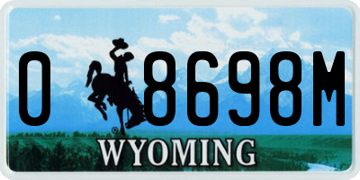 WY license plate 08698M