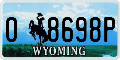 WY license plate 08698P
