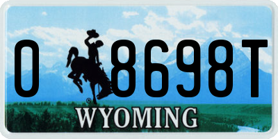 WY license plate 08698T