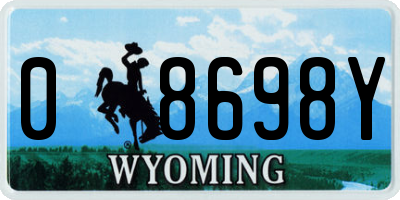 WY license plate 08698Y