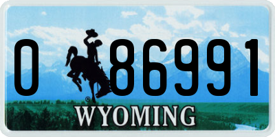 WY license plate 086991