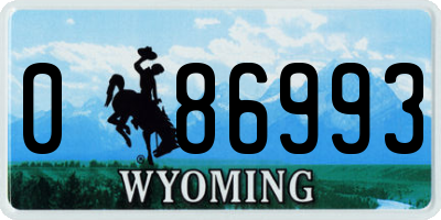 WY license plate 086993