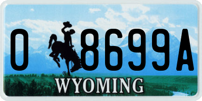 WY license plate 08699A