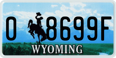 WY license plate 08699F