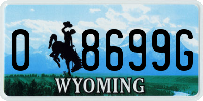 WY license plate 08699G