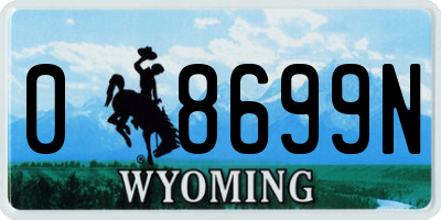 WY license plate 08699N