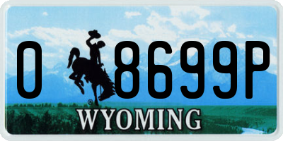 WY license plate 08699P