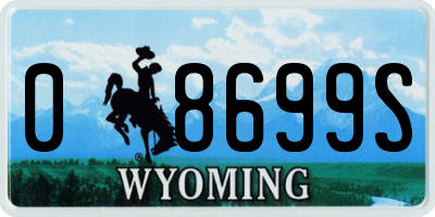 WY license plate 08699S
