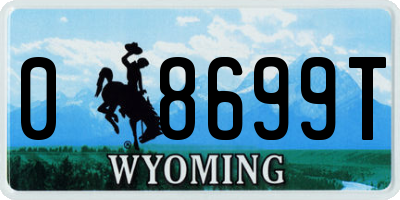 WY license plate 08699T