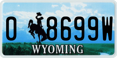 WY license plate 08699W
