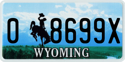 WY license plate 08699X