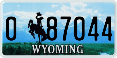 WY license plate 087044