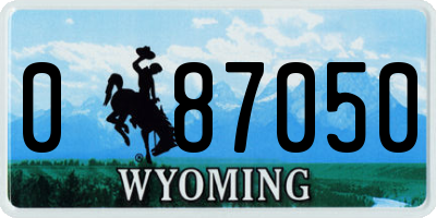 WY license plate 087050