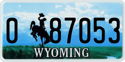 WY license plate 087053