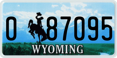 WY license plate 087095