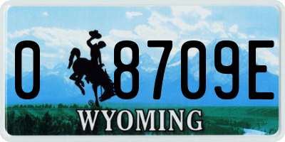WY license plate 08709E