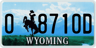 WY license plate 08710D