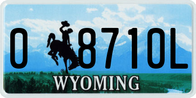 WY license plate 08710L