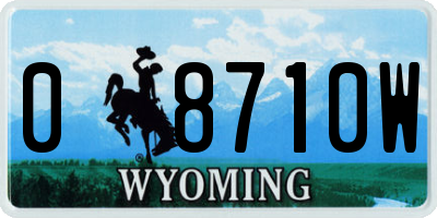 WY license plate 08710W