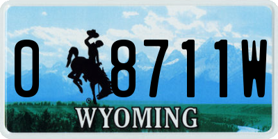 WY license plate 08711W