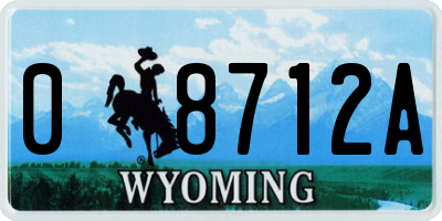 WY license plate 08712A