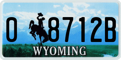WY license plate 08712B