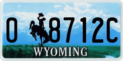 WY license plate 08712C