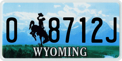 WY license plate 08712J