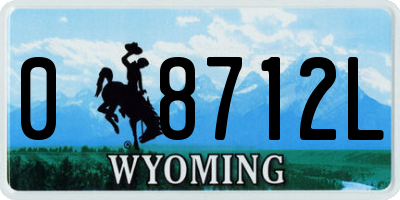 WY license plate 08712L