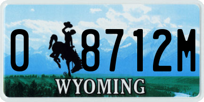 WY license plate 08712M