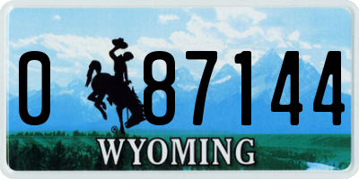WY license plate 087144