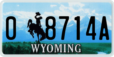 WY license plate 08714A